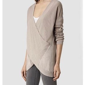 All Saints Twist Jumper Reversible Top- White